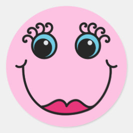 Adesivo Lady Emoji Face Rosa claro