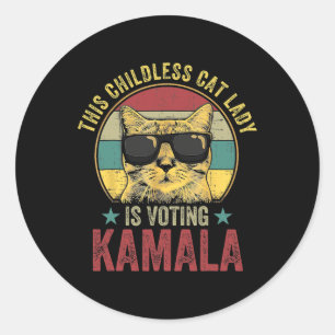 Adesivo Lady Gato Sem Fios Está Votando Para Kamala Harris