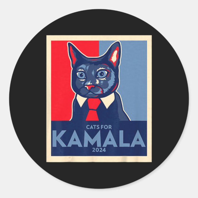 Adesivo Lady Gato Sem Fios Vota Kamala Harris 2024 1 (Frente)