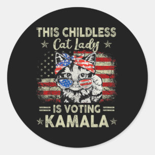 Adesivo Lady Gato Sem Fios Vota Kamala Harris 2024 2