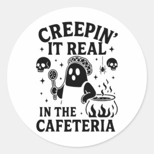 Adesivo "Lady Halloween Creepin" It Real School Café"