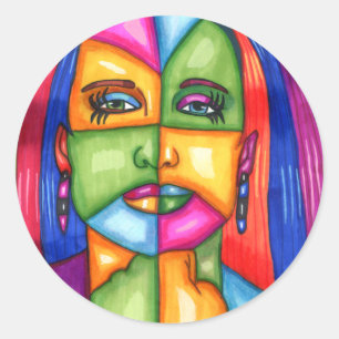 Adesivo Lady Of Stars Abstrato Woman Arte Original