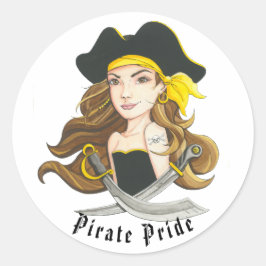 Adesivo Lady Pirate Sticker Round