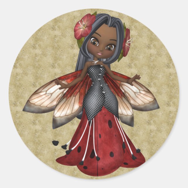 Adesivo Ladybug African American Faerie Party (Frente)