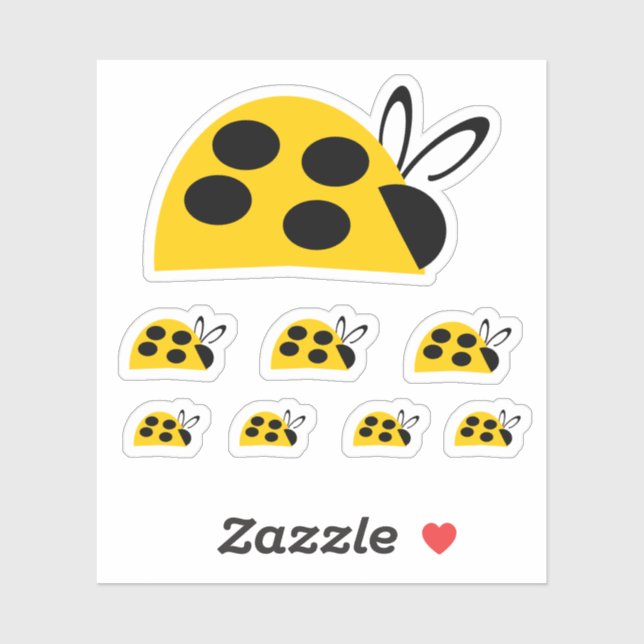Adesivo Ladybug Amarelo (Folha)