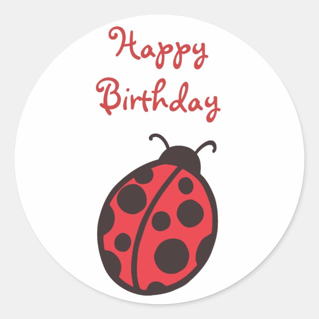 Adesivo Ladybug Birthday Sticker (Frente)