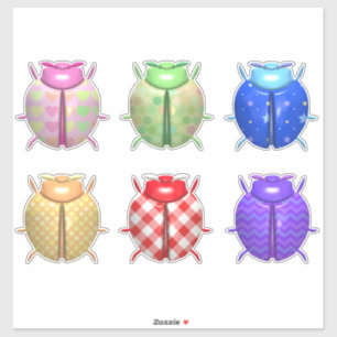 Adesivo Ladybug com padrões
