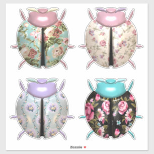 Adesivo Ladybug com padrões florais