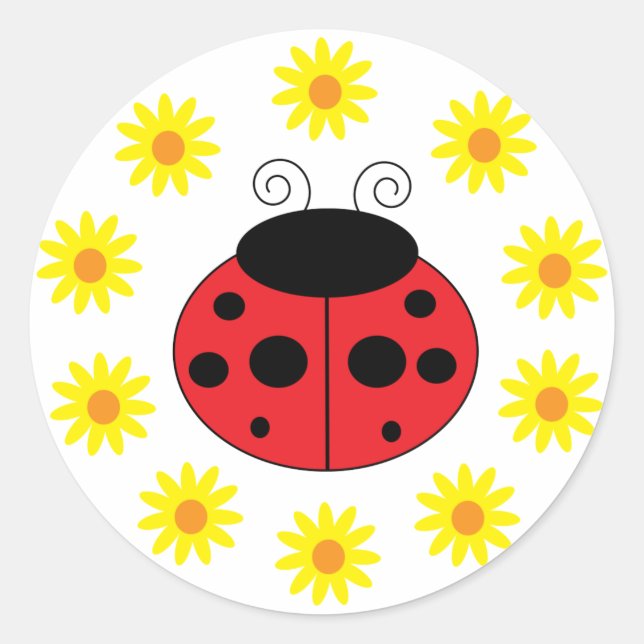 Adesivo Ladybug e Daisies Sticker (Frente)