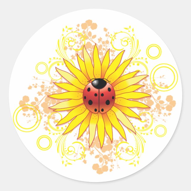 Adesivo Ladybug e Sunflower Sticker (Frente)