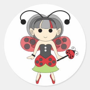 Adesivo Ladybug Fada Fada Fada Fairies Inseto Vermelho Fai