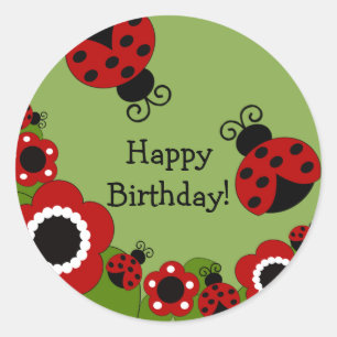 Adesivo Ladybug Happy Birthday