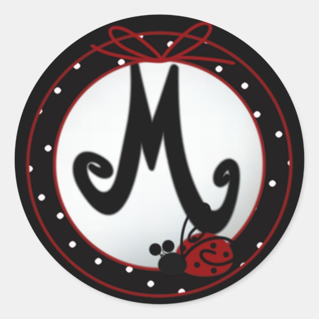 Adesivo Ladybug M Round Stickers Iniciais (Frente)