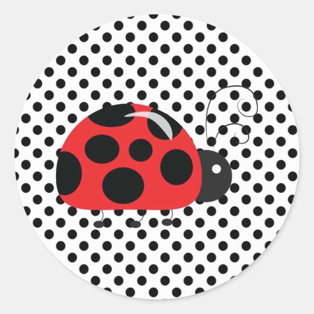 Adesivo Ladybug Polkadots Chá de fraldas Bingo Stickers (Frente)