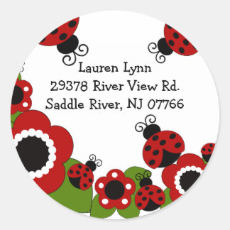 Adesivo Ladybug Return Address Birthday Sticker