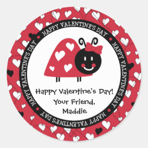 Adesivo Ladybug Valentine Day Hearts Party Favor
