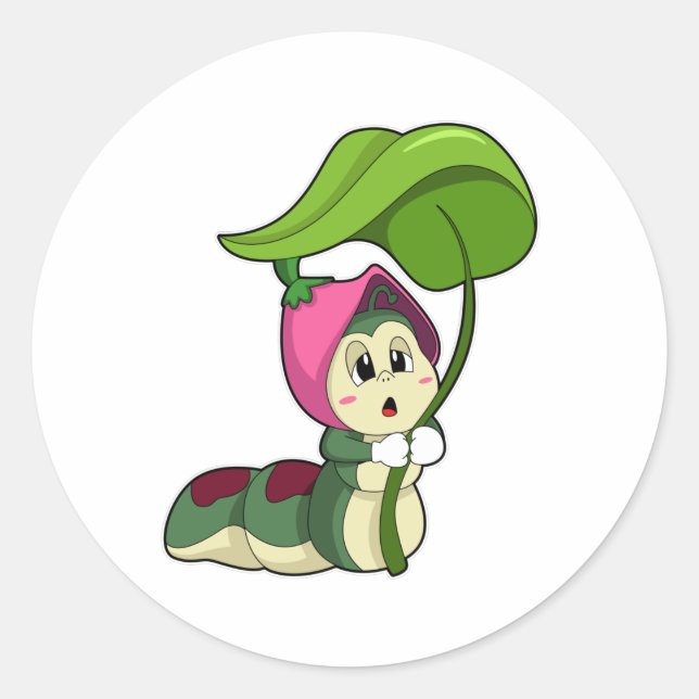 Adesivo Lagarta com Folha (Frente)