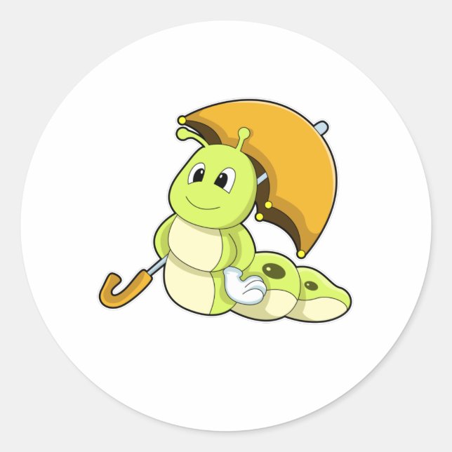 Adesivo Lagarta com guarda-chuva (Frente)