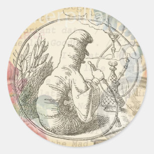 Adesivo Lagarta da Terra das Maravilhas de Alice: Tenniel 