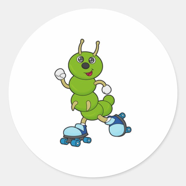 Adesivo Lagarta em patinagem em linha com skates (Frente)