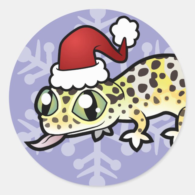 Adesivo Lagartixa Leopardo de Natal (Frente)