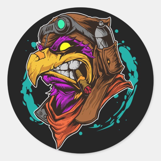 Adesivo Lagarto colorido engraçado com óculos de sol, graf (Frente)