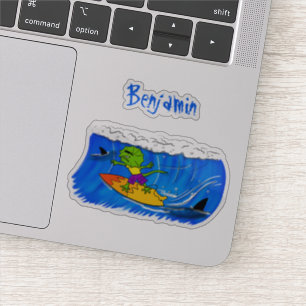 Adesivo Lagarto espinhoso surfando cartoon