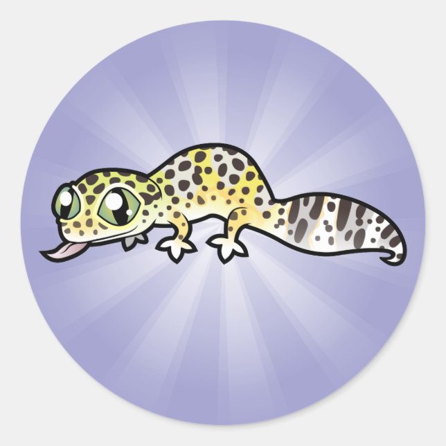 Adesivo Lagarto Gecko Leopardo Cartoon (Frente)