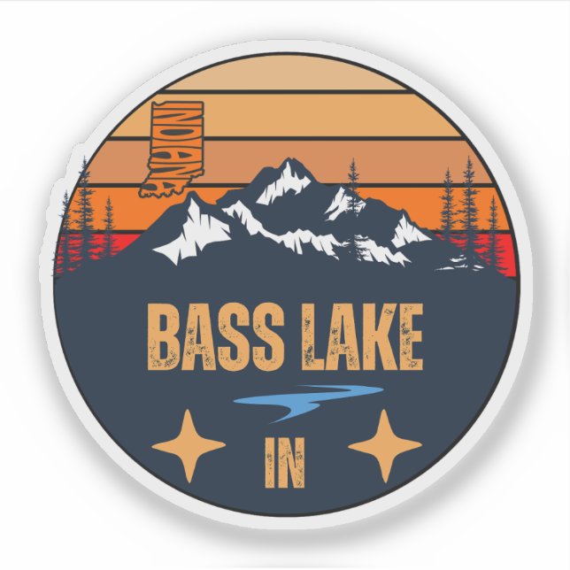 Adesivo Lago Bass, Indiana (Frente)