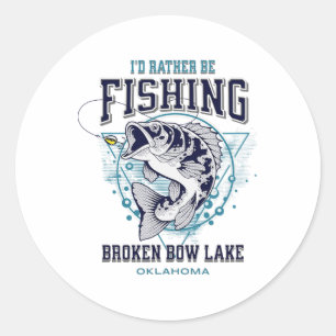 Adesivo Lago Broken Bow Oklahoma Eu Preferiria Estar Pesca