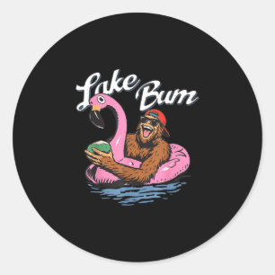 Adesivo Lago bum bigfoot flamingo engraçado verão vida div
