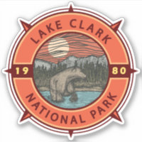 Lago Clark National Park Brown Bear Retro Compass