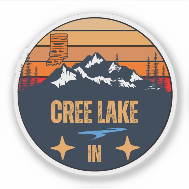 Adesivo Lago Cree, Indiana (Frente)