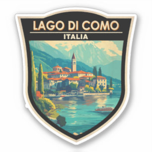 Adesivo Lago de Como Italia Viagem Art Crachá