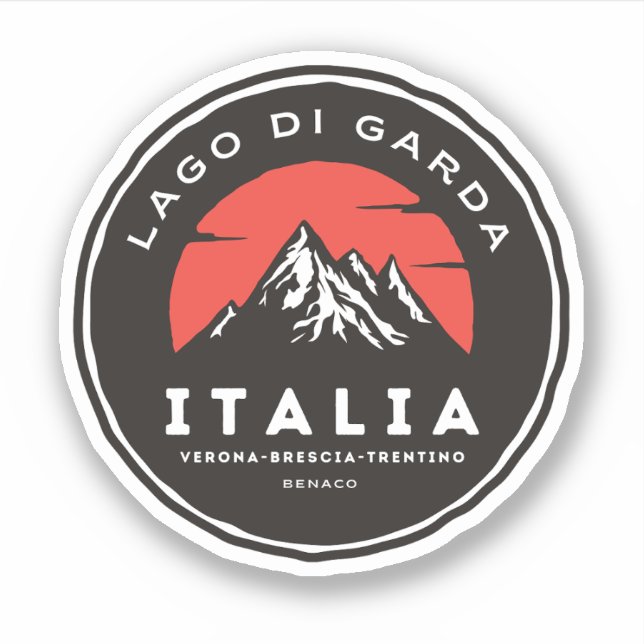 Adesivo lago di garda - lago garda passa na língua italian (Frente)