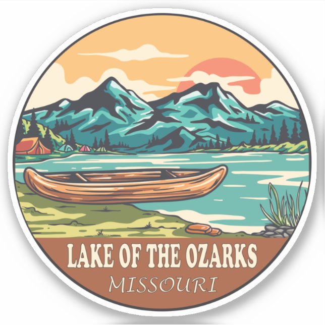 Adesivo Lago do Barco de Ozarks Missouri Emblem (Frente)