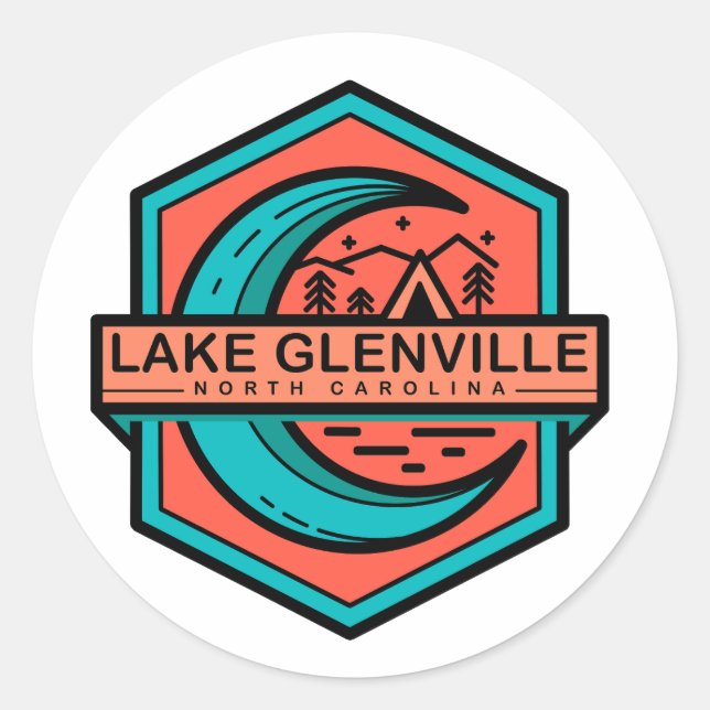 Adesivo lago glenville norte carolina lua (Frente)