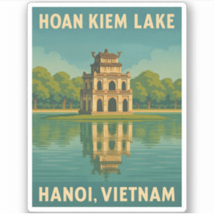 Adesivo Lago Hoan Kiem, Viagens vintage de Hanói no Vietnã