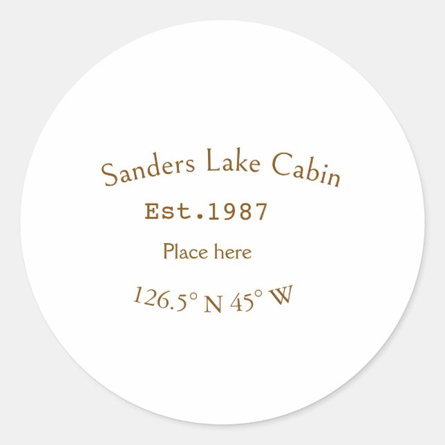 Adesivo Lago House ets. Data ano em que as coordenadas per (Frente)