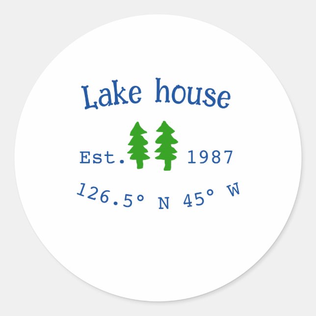 Adesivo Lago House ets. Data ano em que as coordenadas per (Frente)