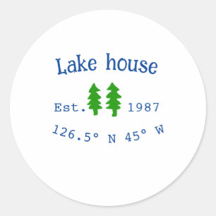 Adesivo Lago House ets. Data ano em que as coordenadas per