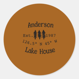 Adesivo Lago House ets. Data ano em que as coordenadas per