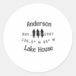 Adesivo Lago House ets. Data ano em que as coordenadas per