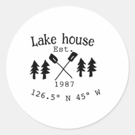 Adesivo Lago House ets. Data ano em que as coordenadas per
