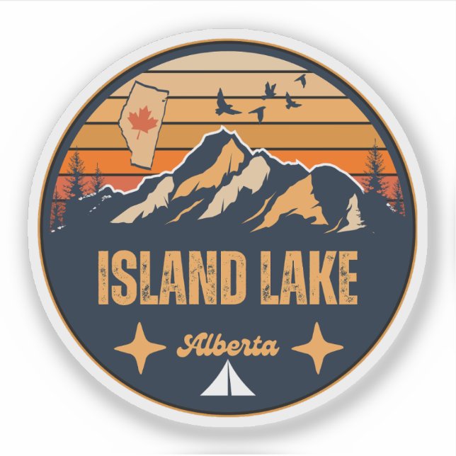 Adesivo Lago Island, Alberta (Frente)