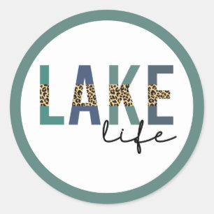 Adesivo Lago Life Happy Place Lake House Cheetah Typografi