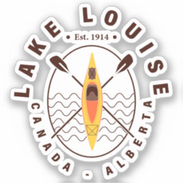 Adesivo Lago Louise Canada Alberta Kayaking Retro Souvenir