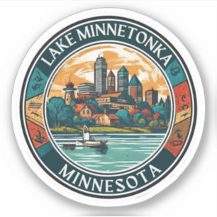 Adesivo Lago Minnetonka, Pesca e barcos de Minnesota