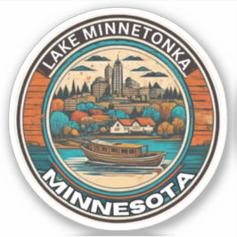 Adesivo Lago Minnetonka, Pesca e barcos de Minnesota