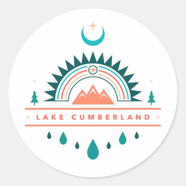 Adesivo lago peperland kentucky boho, lua arco-íris (Frente)